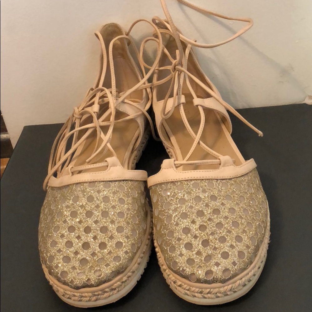Stuart Weitzman Metallic Gold/ Nude Sandals